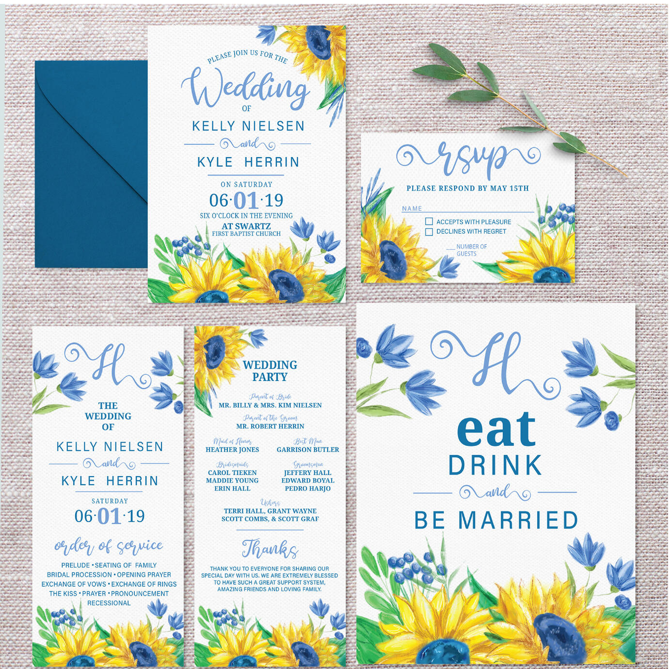 Hand Drawn Floral Invite